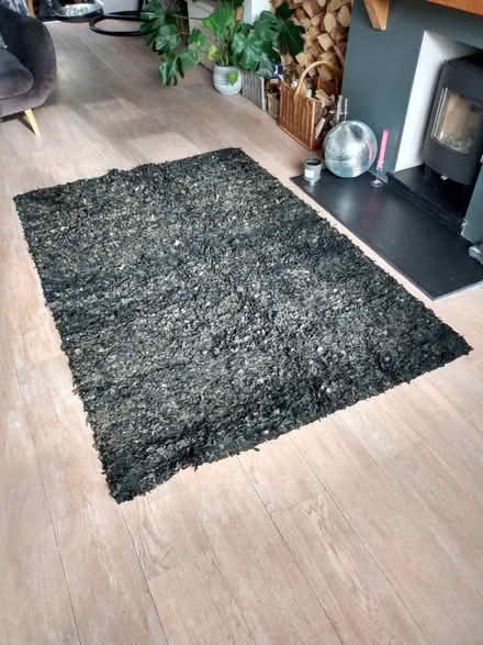 Photo of free Habitat black leather ragrug (Fairfield Park) #2