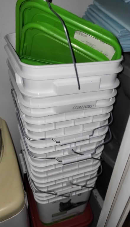 Photo of free 4-5 30lb capacity plastic buckets (Northridge) #1