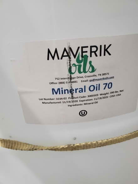 Photo of free 55 gallon drum of mineral oil (Palmetto)