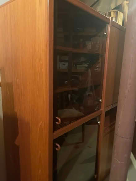 Photo of free Mid century modern oak cabinet (Brighton, MI) #3