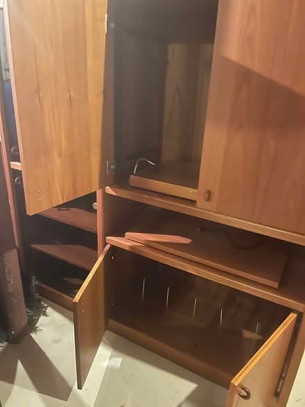 Photo of free Mid century modern oak cabinet (Brighton, MI) #2