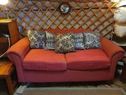 Photo of free Red fabric sofa 2 seater (Bevendean) #1