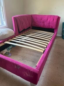 Photo of free Pink Twin Bedframe (Near 55th & Cass) #1