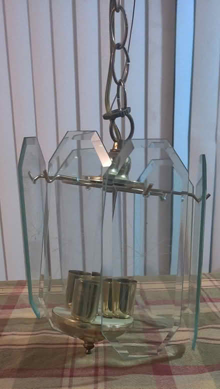 Photo of free Brass and glass chandelier (SE Aurora) #1