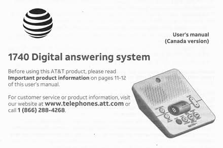 Photo of free Digital Answering Device (Near Richmond and Woodroffe) #1