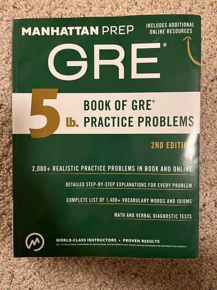 Photo of free GRE practice problems book (Concord) #1