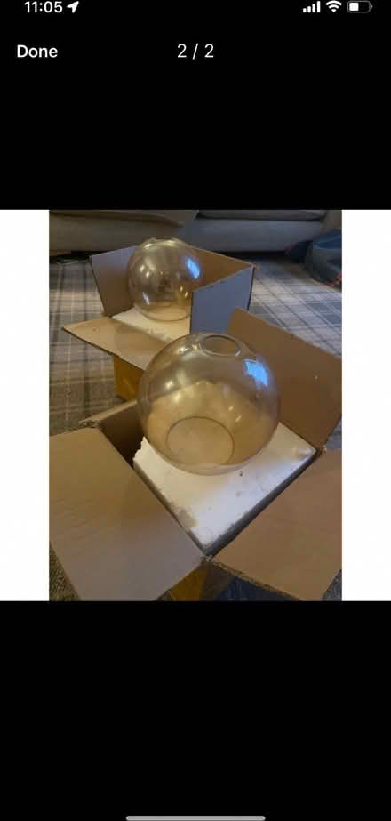 Photo of free 2 glass light shades for lamp (Bridge of Allan FK9) #2
