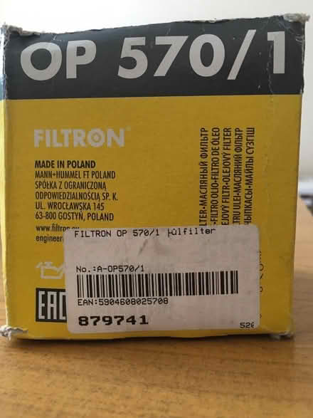 Photo of free Oil filter (Avenue Road B21) #2