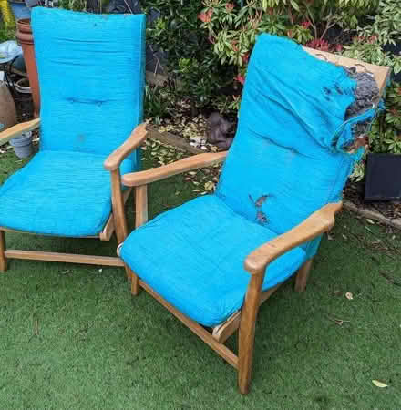 Photo of free Wooden framed armchairs (pair of) (Dales Brow M27) #2