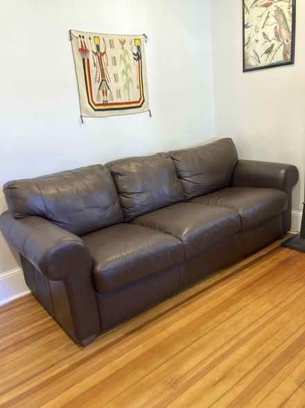 Photo of free Leather Couch (Kingston, near Rondout) #2