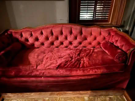 Photo of free Red Queen Anne Victorian couch (Mid Cambridge) #1