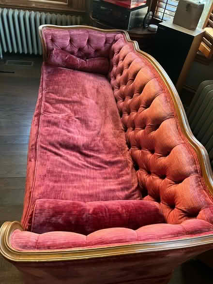 Photo of free Red Queen Anne Victorian couch (Mid Cambridge) #2