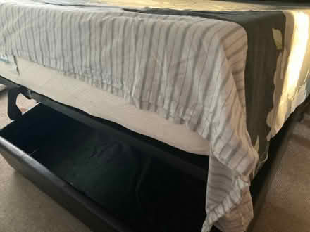 Photo of free King sized bed - metal and leather (Duntocher G60) #1