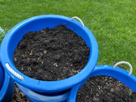 Photo of free Plastic planters/tubs with soil (Near IBM) #1