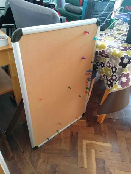 Photo of free Large cork noticeboard with metal surround (Royston SG8) #1