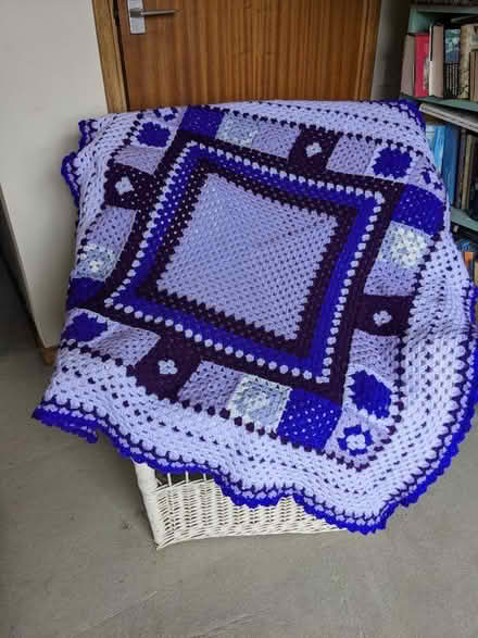 Photo of free Purple+lilac crochet throw (Stilton) #1