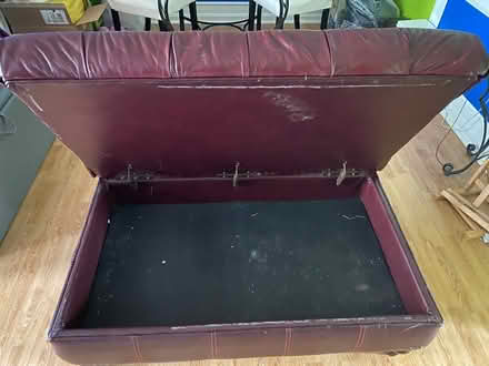 Photo of free Burgundy leather Ottoman storage (Rebel Walk Drive) #1