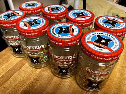 Photo of free 12+ matching clean pint jam jars (Stevens Creek/Saratoga Ave, SJ) #1