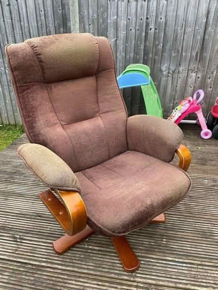 Photo of free Brown reclining chair (Epsom) #2