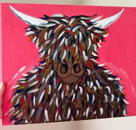 Photo of free Highland cow painting on canvas (Farringdon Park PR1) #1
