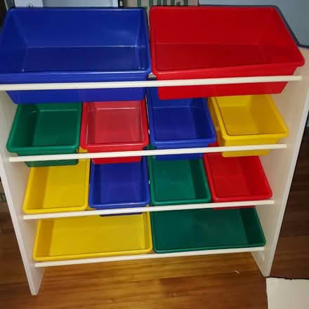Photo of free Kids shelf with bins (Flemington) #1