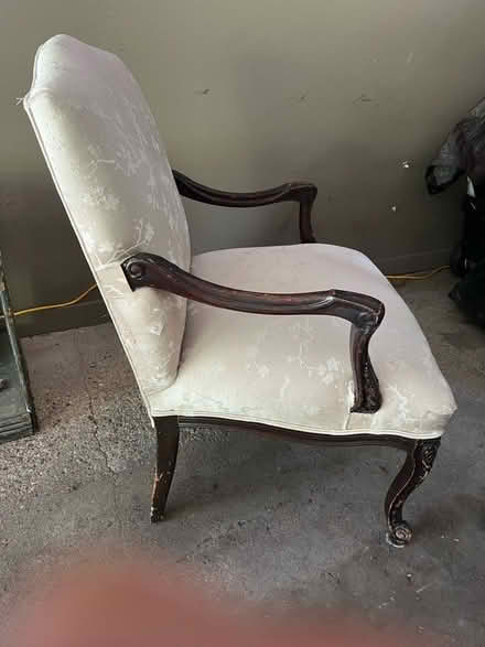 Photo of free Upholstered/wood chair (Avon) #2