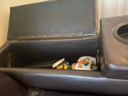 Photo of free Black Leather Futon Couch (North Hollywood) #4