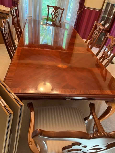 Photo of free Solid inlaid wood dining room table (Lawrenceville, NJ) #1