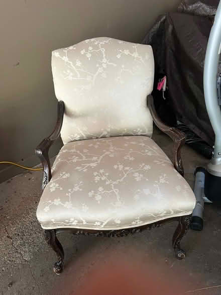 Photo of free Upholstered/wood chair (Avon) #1