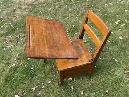 Photo of free Antique School Desk (Skokie) #2
