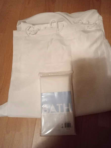 Photo of free Unused white shower curtains, usual length (Howey LD1) #1