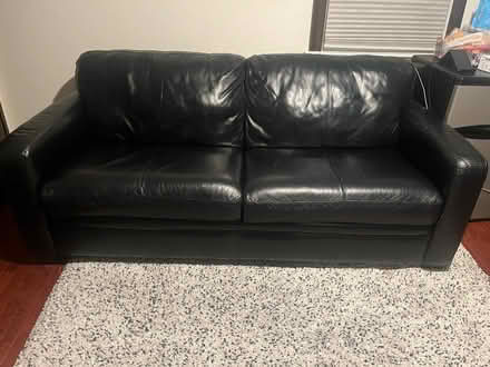 Photo of free Black Leather Pull Out Sofa/Couch (Union, NJ) #1