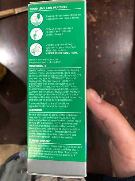 Photo of free Unopened contact liquid (Ohlone Park area) #4