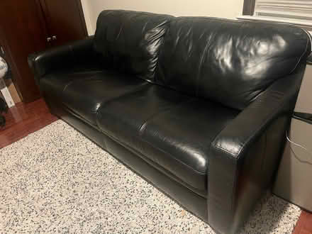 Photo of free Black Leather Pull Out Sofa/Couch (Union, NJ) #2