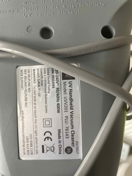 Photo of free UV handheld vacuum (Bishopstown) #1
