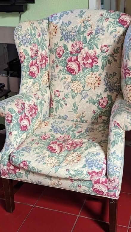 Photo of free Vintage Wingback Chair & Ottoman (Grant & Craycroft) #2