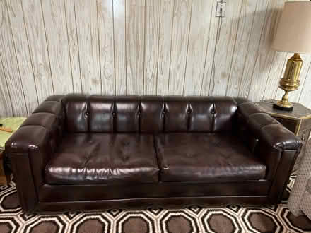 Photo of free Brown leather couch (Olney md) #1