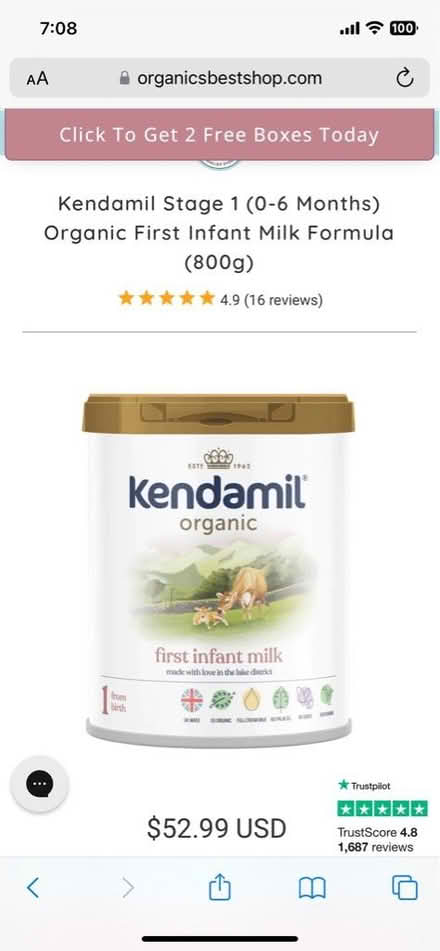 Photo of free Kendamil Organic Formula (0-6 mos) (The Katy Apts on Cole Avenue) #1