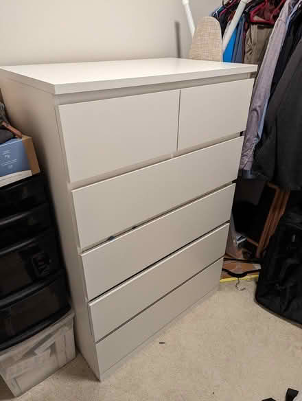 Photo of free Vertical White Ikea Malm Dresser (92 X 101) #1