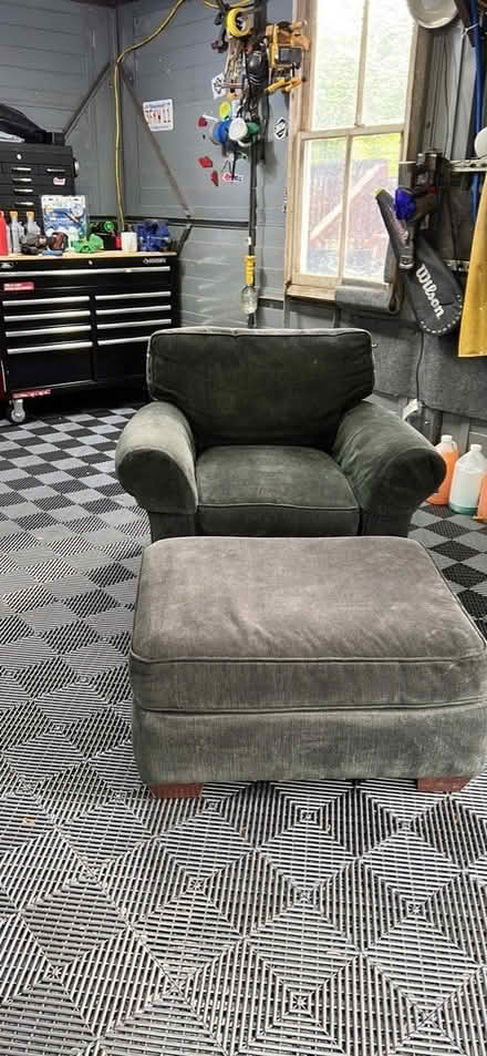 Photo of free Crate and barrel chair and ottoman (Newton Highlands) #2