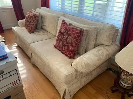 Photo of free Beautiful Off White Damask Couch (Off Old Dominion Drive) #2