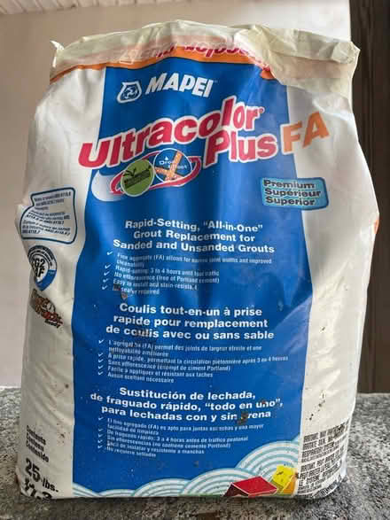 Photo of free 2 x 25lb bags of tile grout (Highlandtown) #1