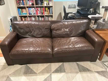Photo of free Crate and barrel leather couch (Northeast Seattle) #1