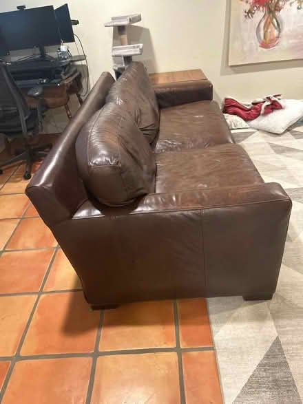 Photo of free Crate and barrel leather couch (Northeast Seattle) #2