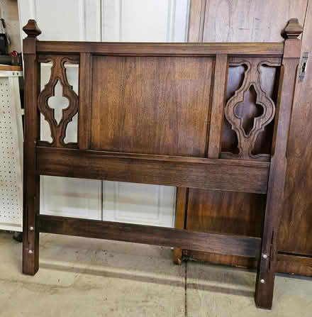 Photo of free Twin headboard and steel bedrails (Near Lime Ridge open space.) #2