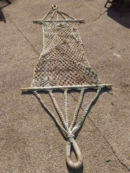 Photo of free Old MAKRAMÈ HAMMOCK & bamboo (Blacksyke CA16) #1