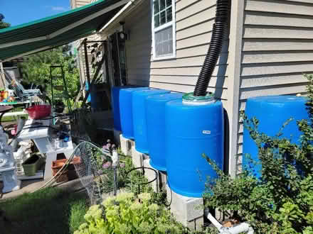 Photo of free rain barrels + cinder blocks (1233 clifton dr, minooka, IL.) #2