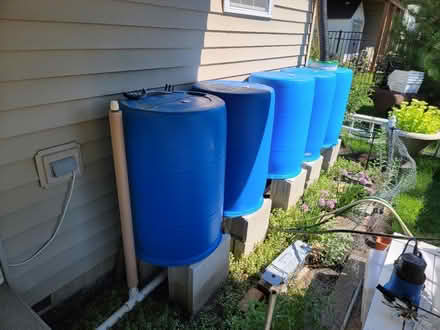 Photo of free rain barrels + cinder blocks (1233 clifton dr, minooka, IL.) #3
