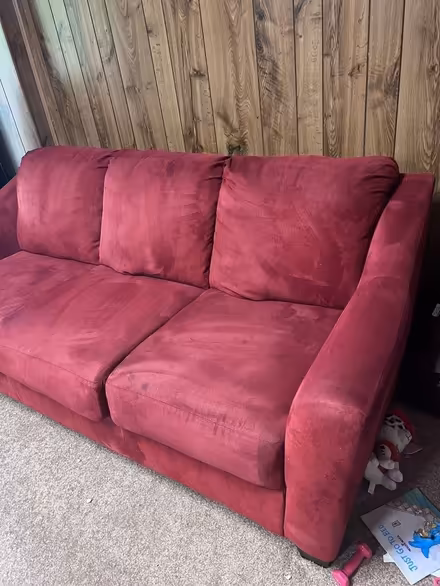 Photo of free Used Red Love seat sofa (vienna metro station) #2