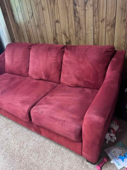 Photo of free Used Red Love seat sofa (vienna metro station) #2